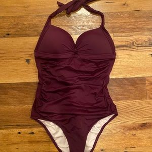 Victoria’s Secret one-piece ruched halter bathing suit